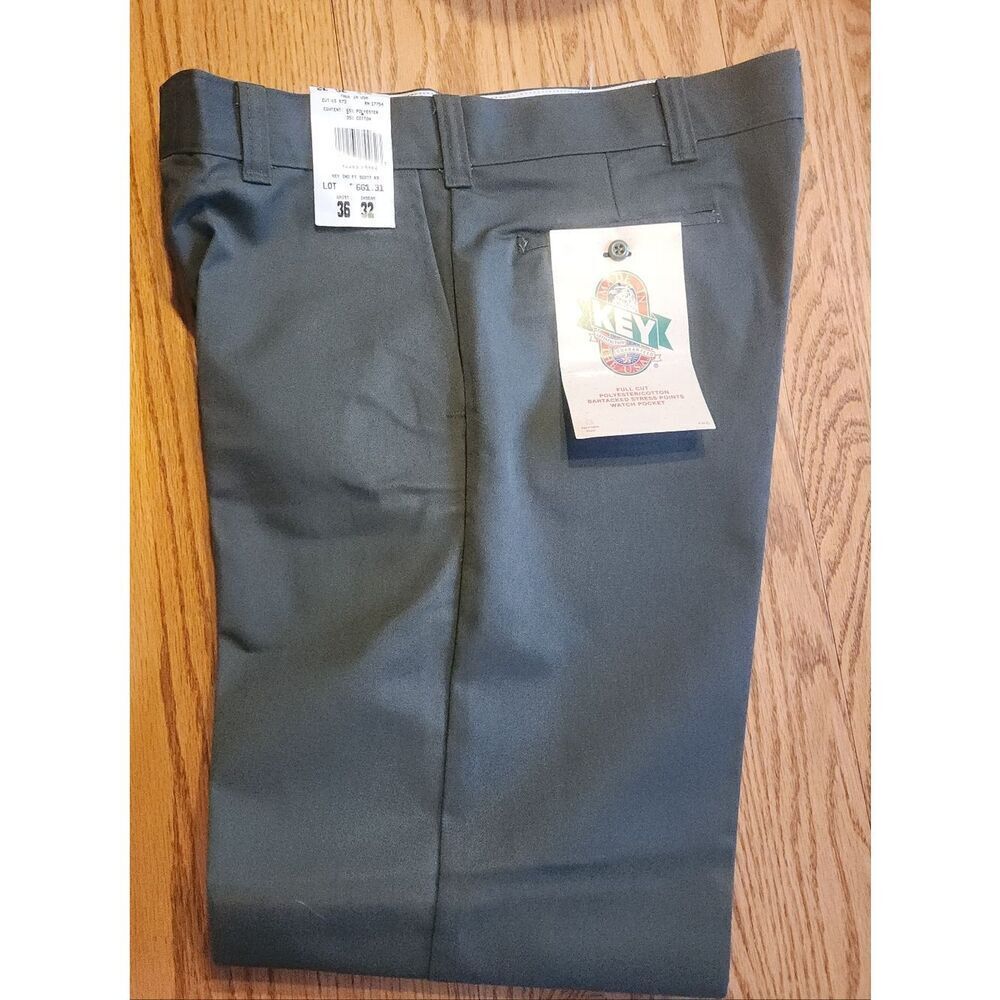 P6 KEY Men's Full Cut Work Pants in Charcoal Gray NWT 36x32